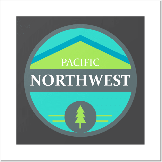 PNW - blue/green circle Wall Art by jpforrest